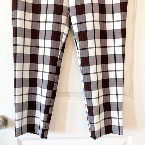 ASOS Check Burgundy Cropped Pants - Picture 3 of 11